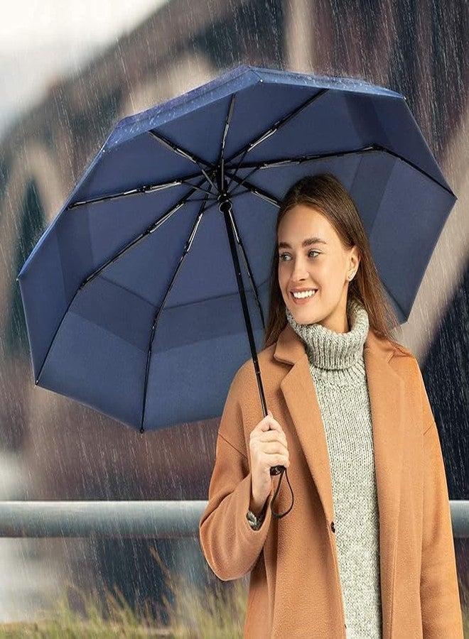 Eloxee Travel Umbrella with Folding Stand and Handle, Umbrella, Umbrella for Men, Umberallas for Rain Big Size Men, Windproof Umberalla Large for Man,Women,Kids,Girls,Boys (Blue) - Image 3